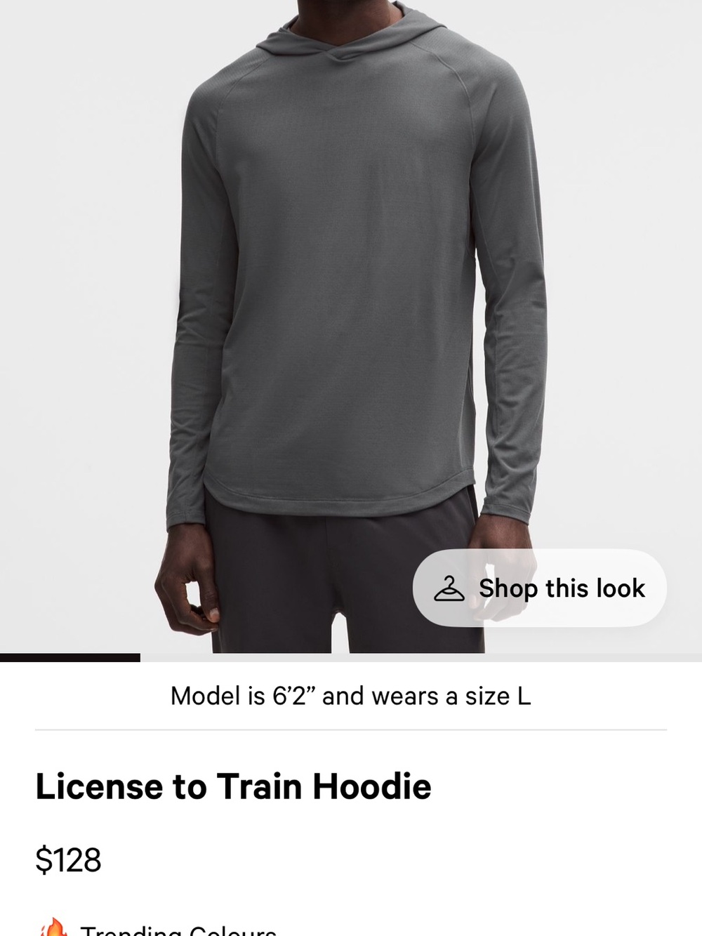 lululemon athletica Men's Lightweight Gray Training Hoodie